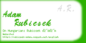 adam rubicsek business card